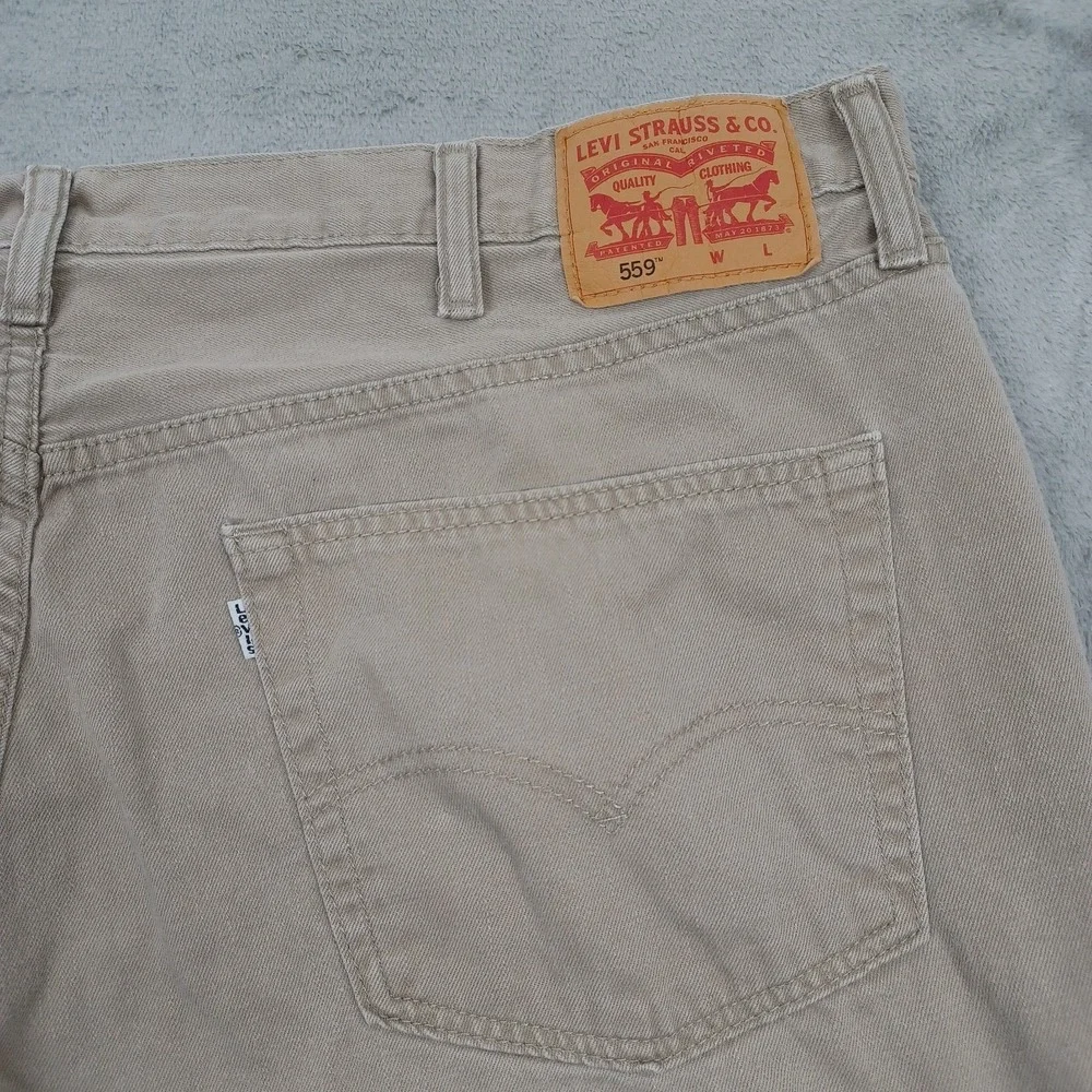 Levis‎ 559 Jeans Men 44x30 Brown Denim Relaxed Fit Straight Leg Pockets